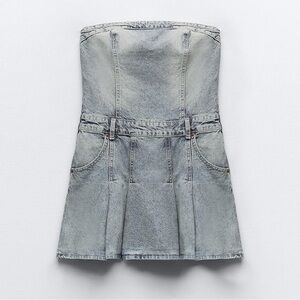 Zara strapless Denim dress